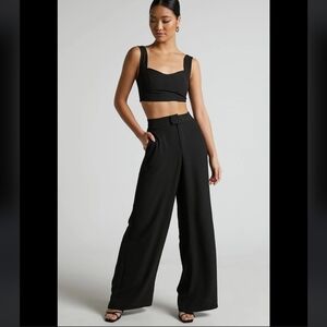 Showpo Black Wide-Leg Pants